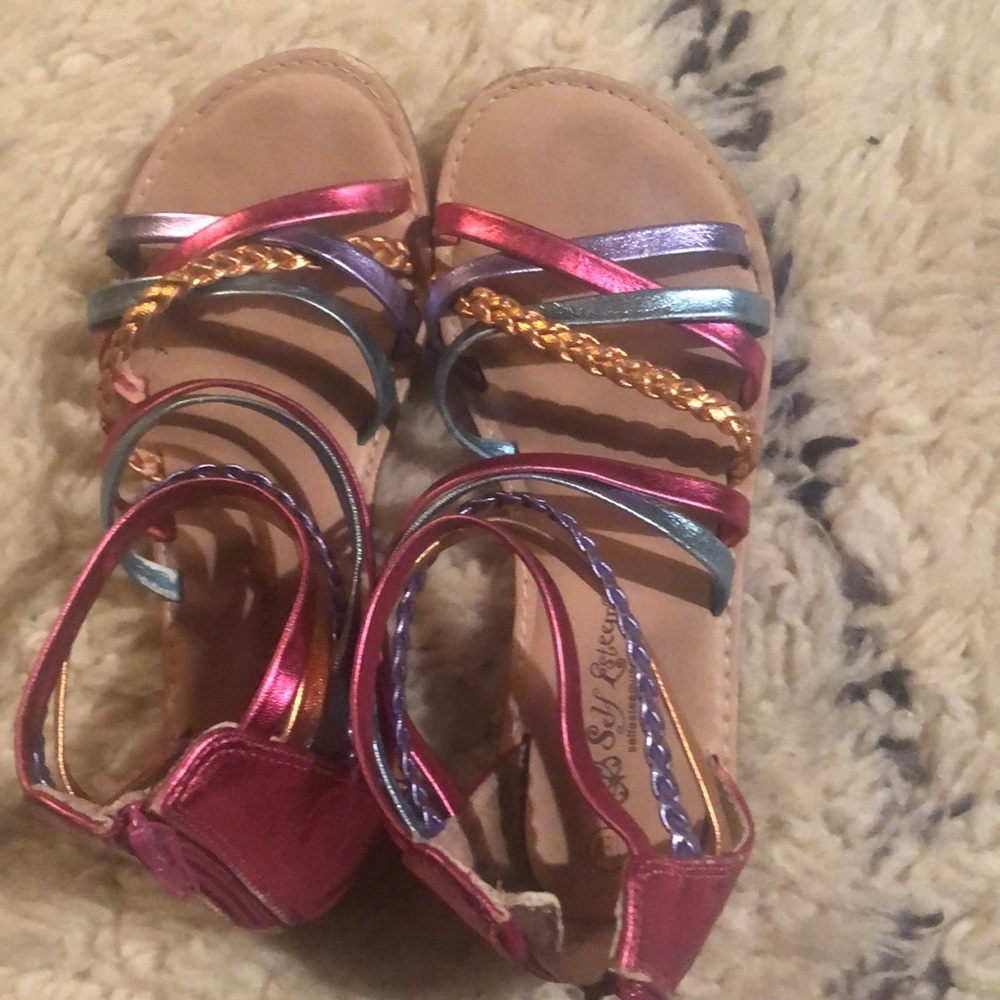 Girls rainbow gladiator sandals